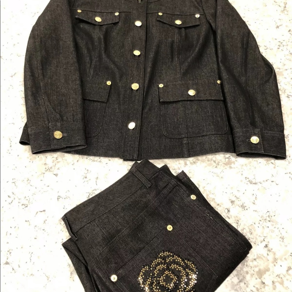 st john denim outfit